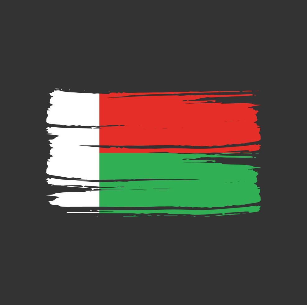 Madagascar Flag Brush. National Flag vector