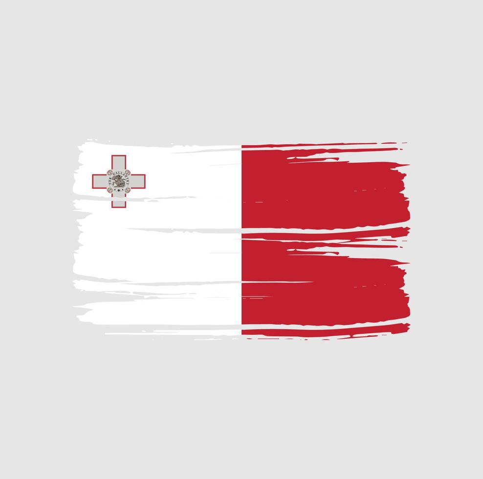 cepillo de bandera de malta. bandera nacional vector