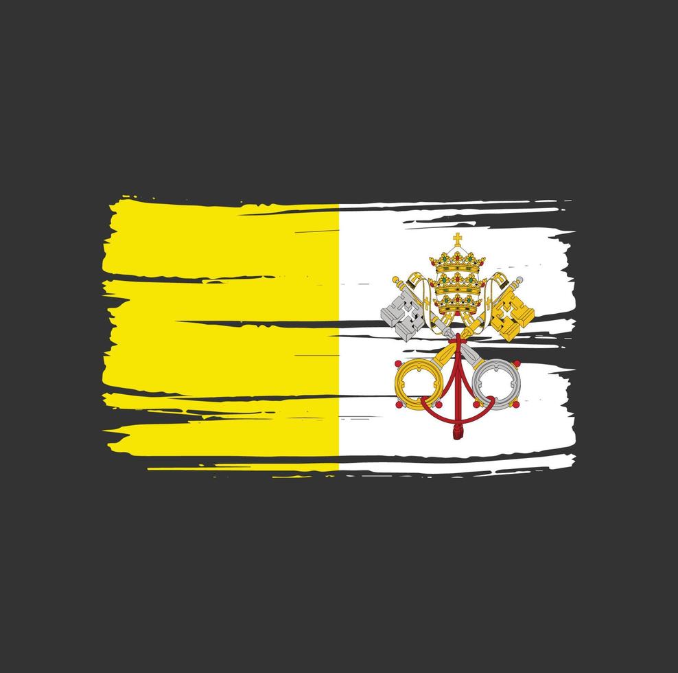 cepillo de la bandera del vaticano. bandera nacional vector