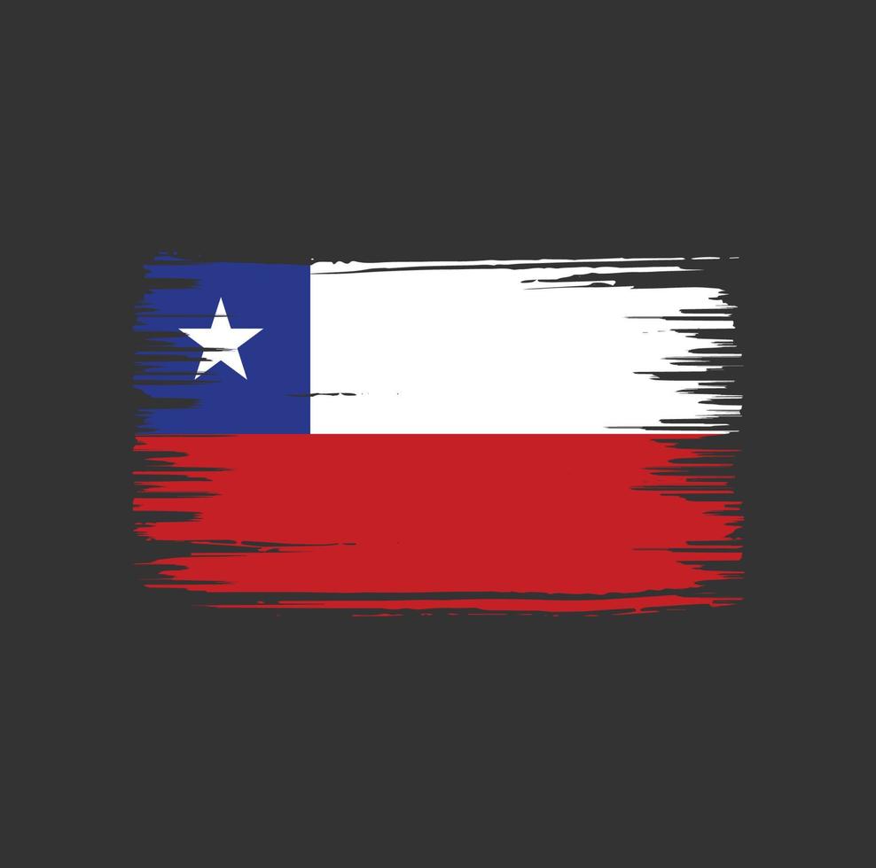 diseño de pincel de bandera chilena. bandera nacional vector