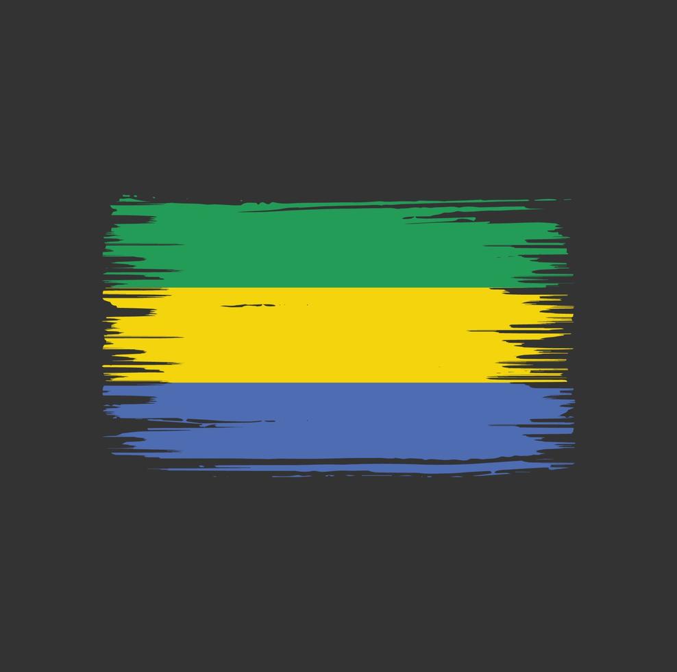 Gabon Flag Brush Design. National Flag vector