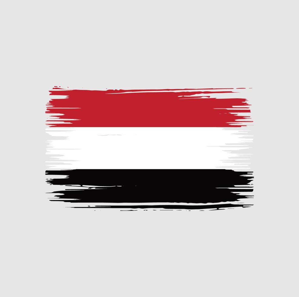 Yemen Flag Brush Design. National Flag vector