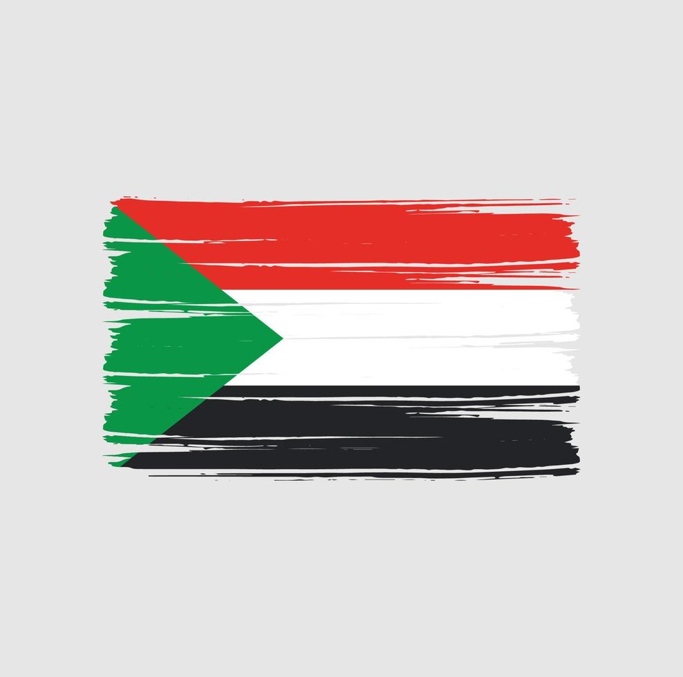 Sudan Flag Brush Strokes. National Flag vector