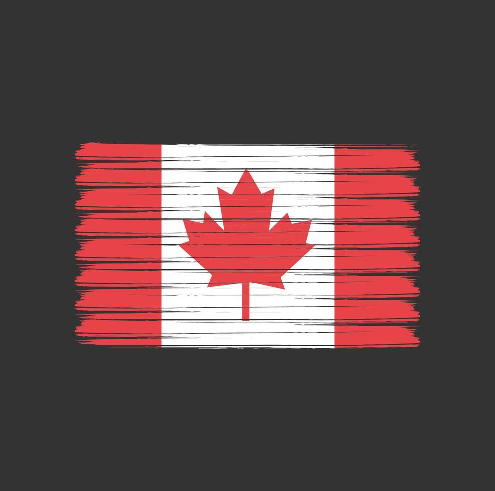 trazos de pincel de la bandera de canadá. bandera nacional vector