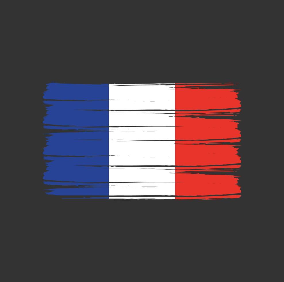 trazos de pincel de bandera de francia. bandera nacional vector