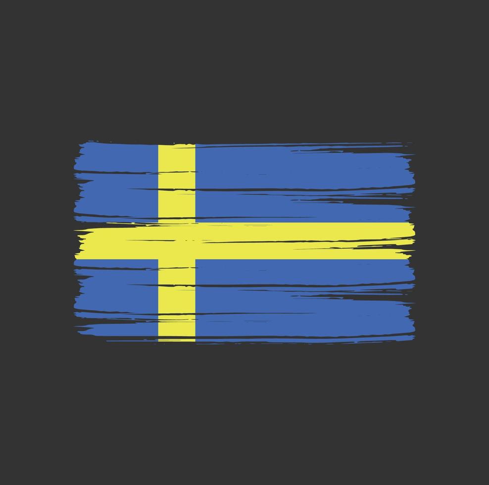 Sweden Flag Brush Strokes. National Flag vector