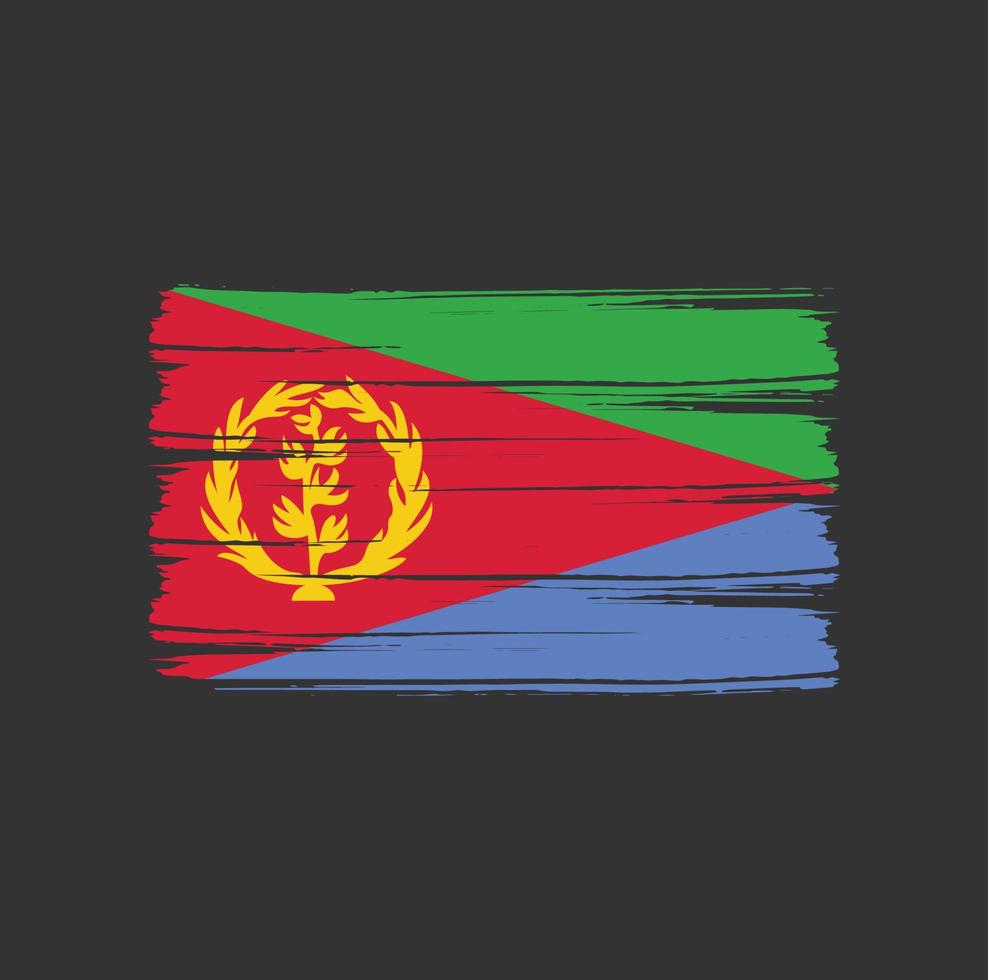 Eritrea Flag Brush Strokes. National Flag vector