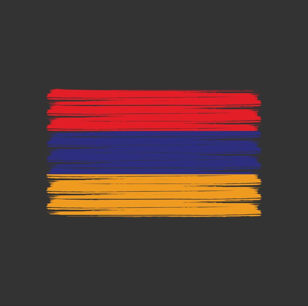 trazos de pincel de la bandera de armenia. bandera nacional vector