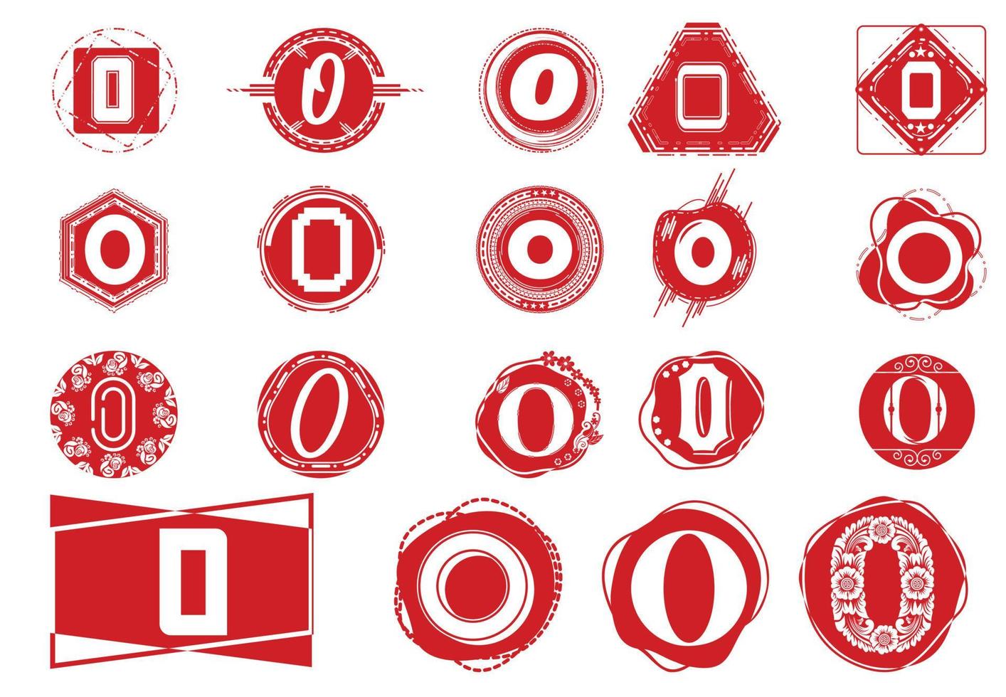 Creative O letter logo and icon design template bundle vector