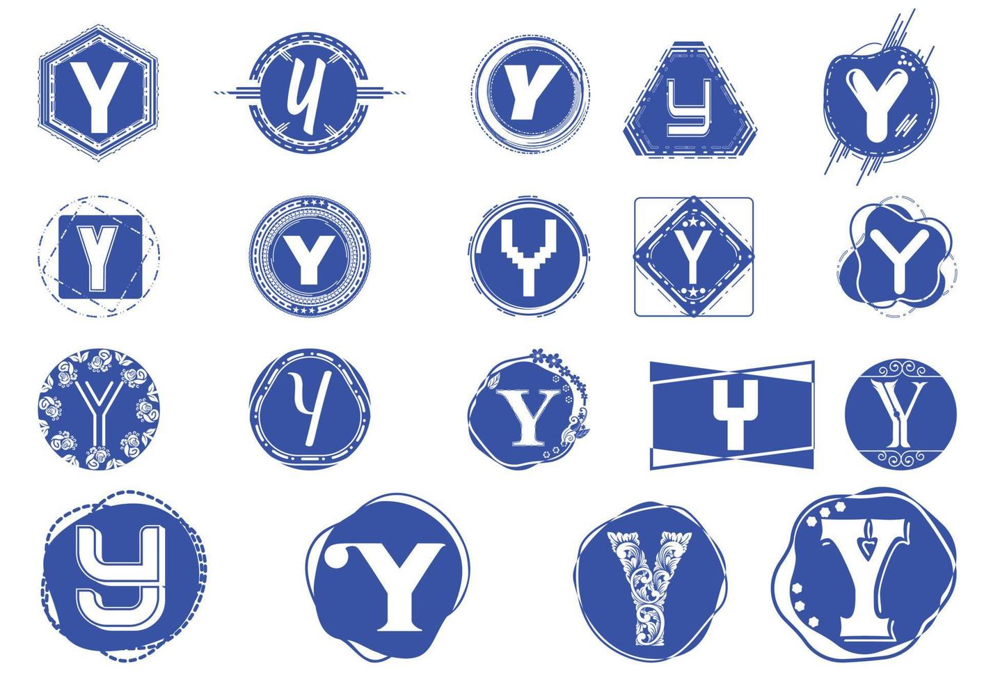 Creative Y letter logo and icon design template bundle vector