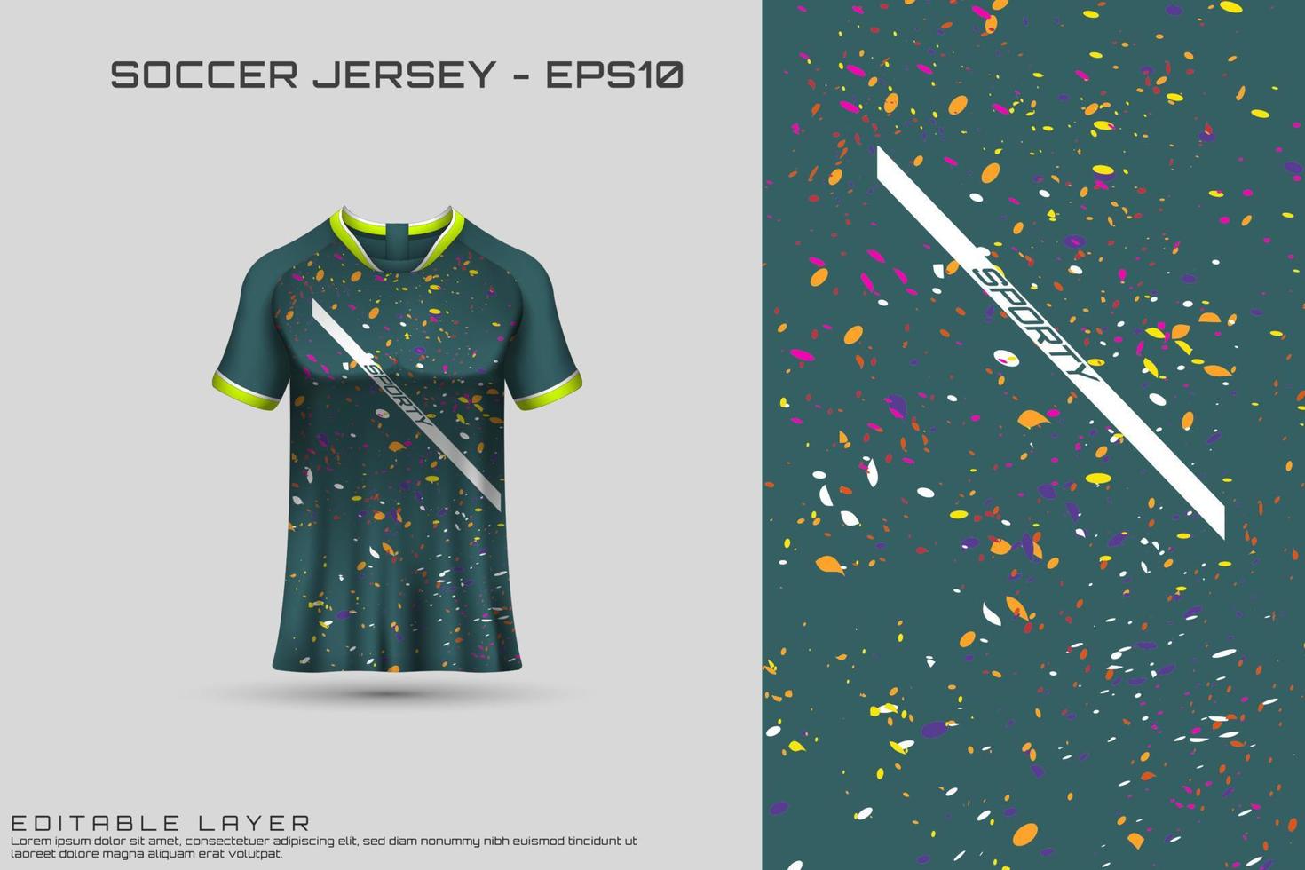 Sports jersey and t-shirt template sports jersey design vector mockup.