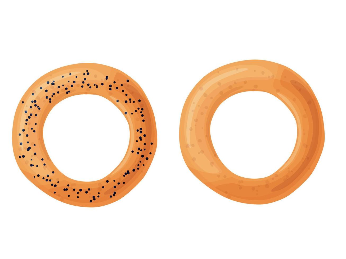 Bagel toast. Russian bakery product in cartoon style. Fresh healthy food. vector