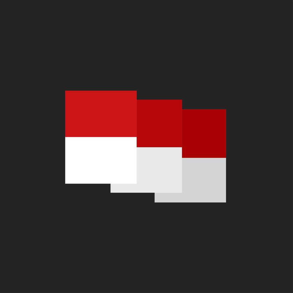Indonesian flag icon vector