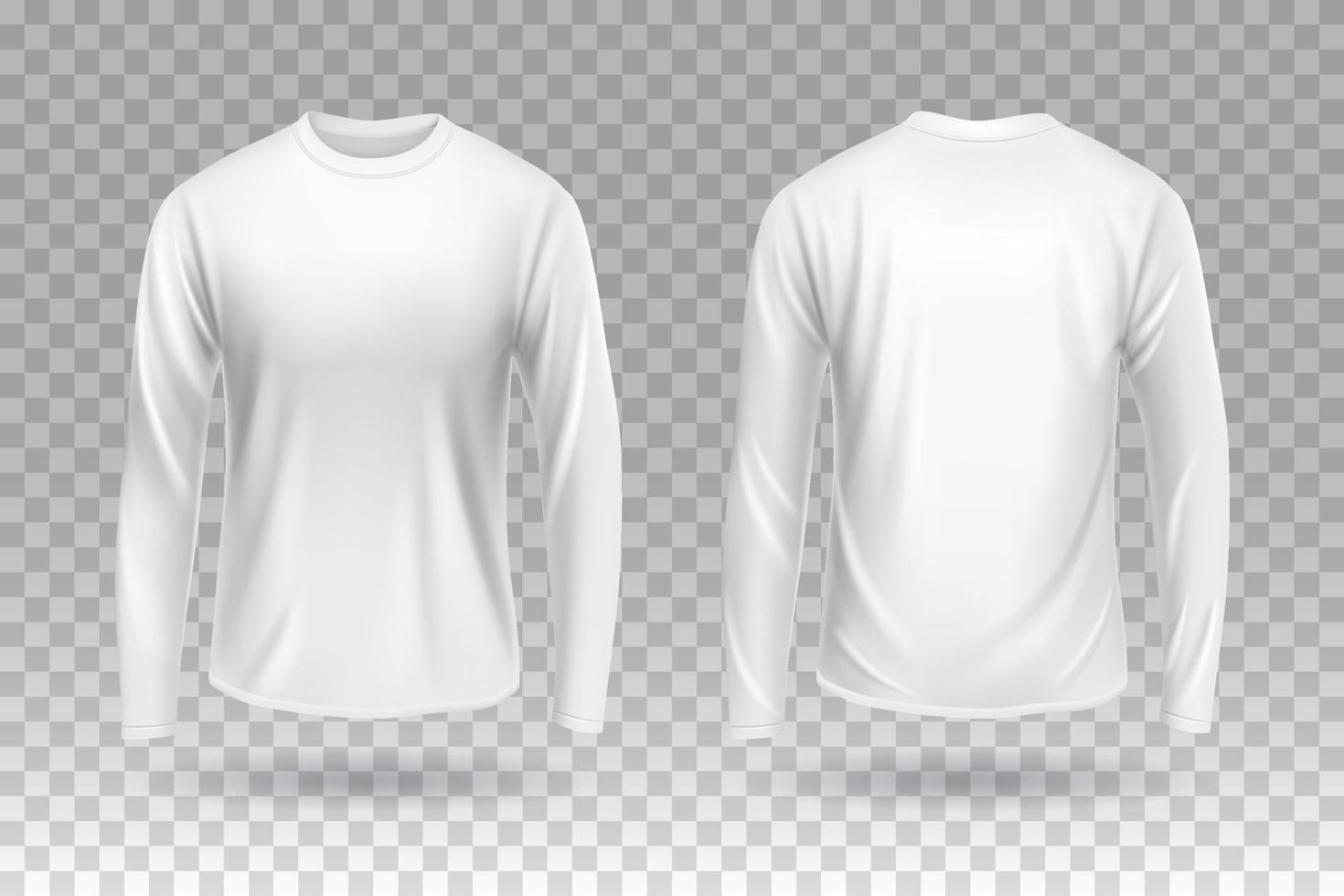 T-shirt long sleeve mockup front and back illustrations vector