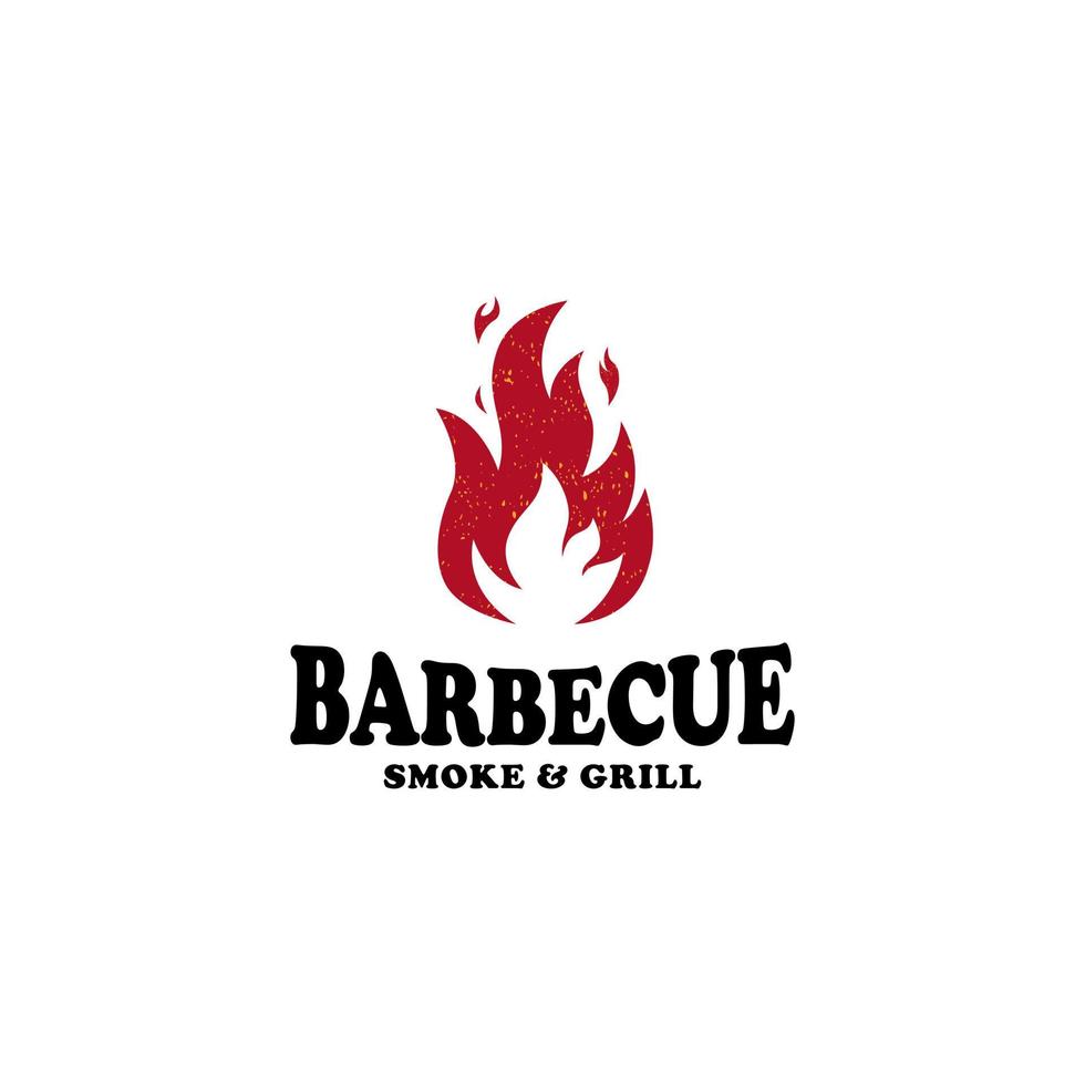 diseño de logotipo, parrilla de barbacoa retro vintage. vector