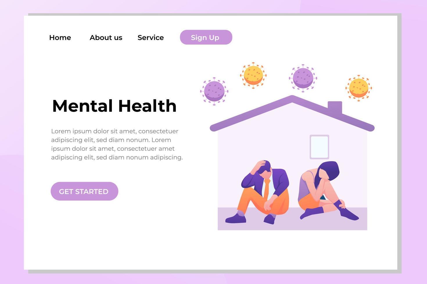 Unique Modern flat design concept of Mental Health for website and mobile website. Landing page template. Easy to edit and customize. Vector illustration