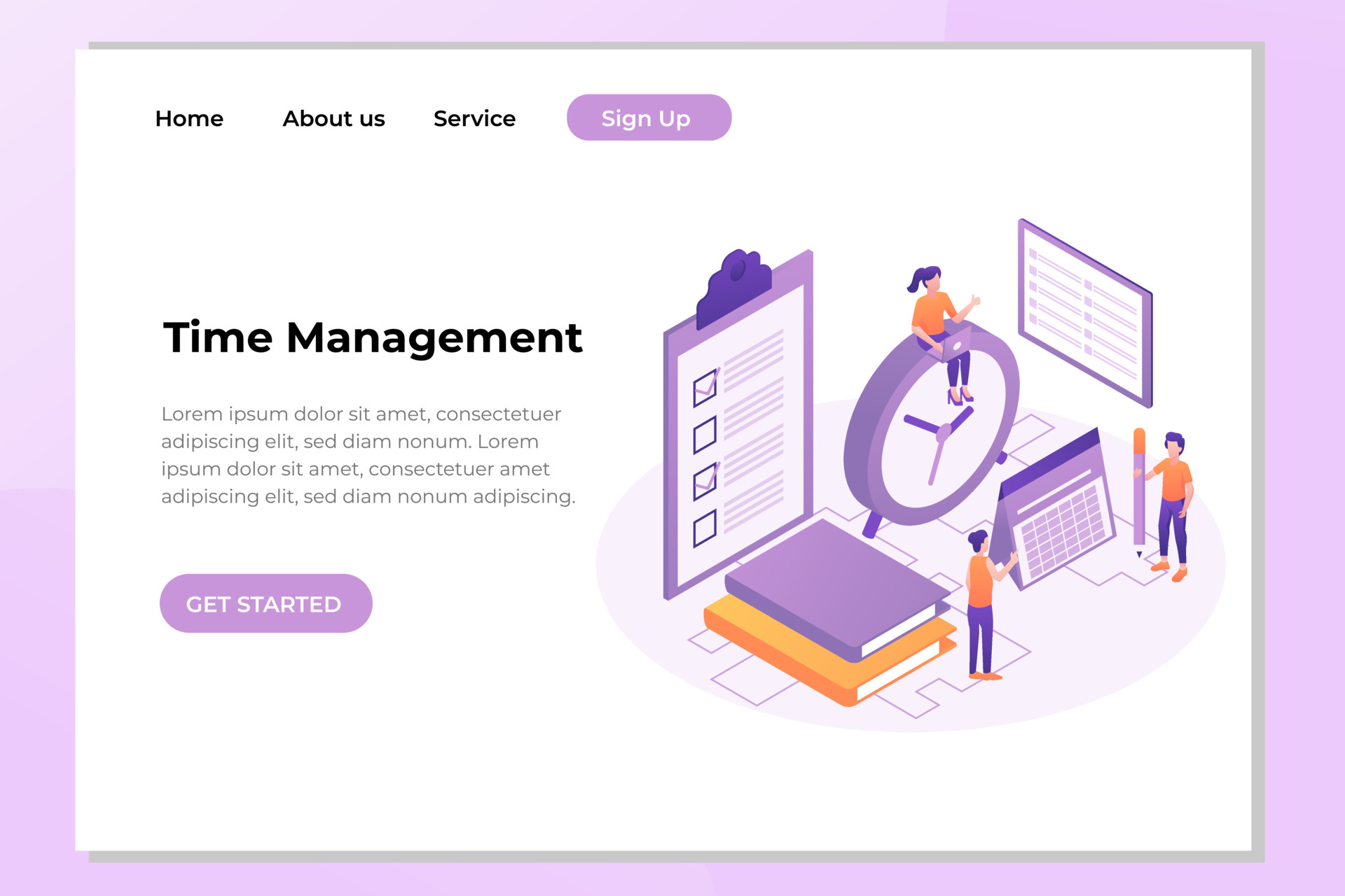 Unique Modern flat design concept of Time Management for website and ...
