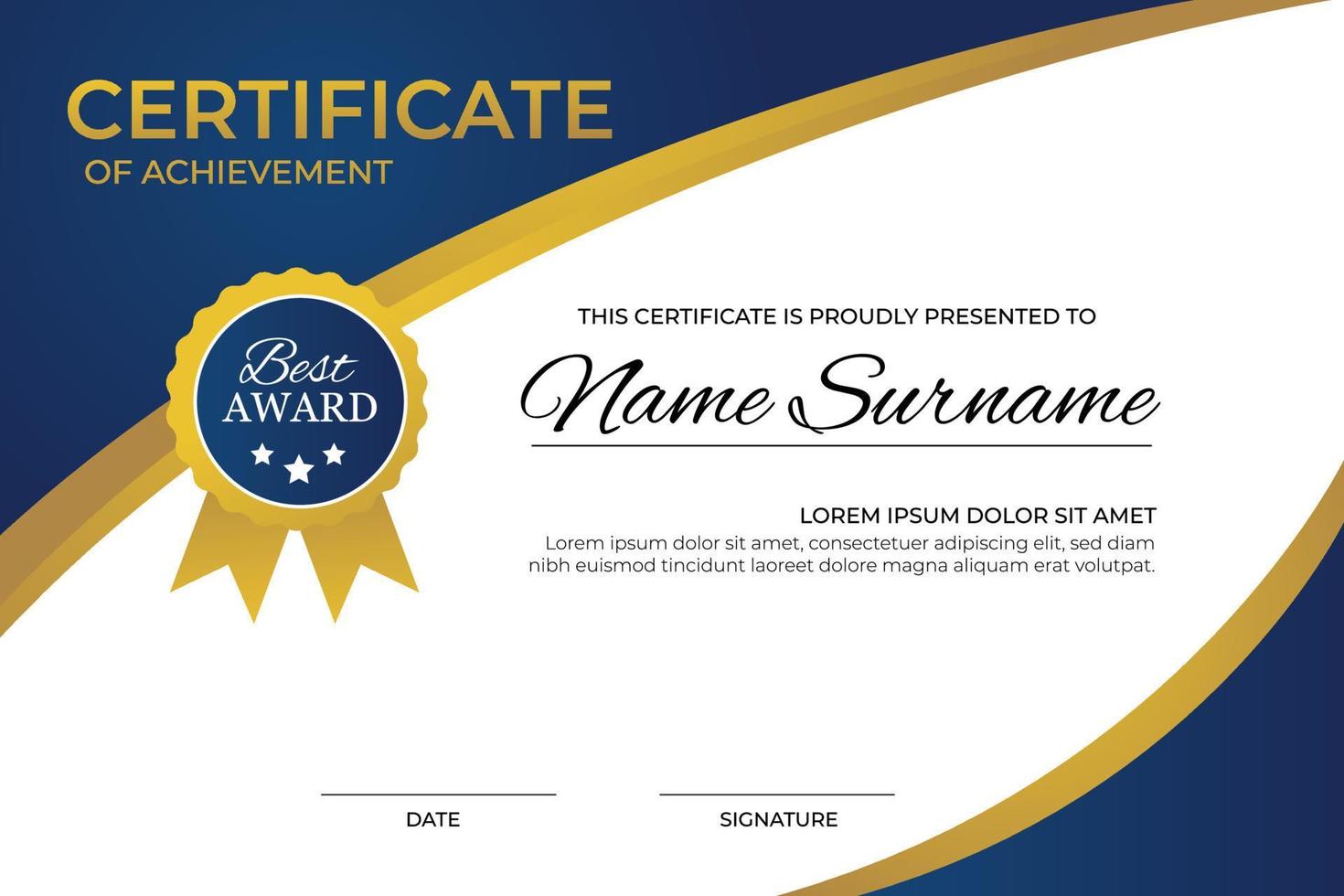 Creative Certificate of Achievement Award Template 6317679 Vector Art