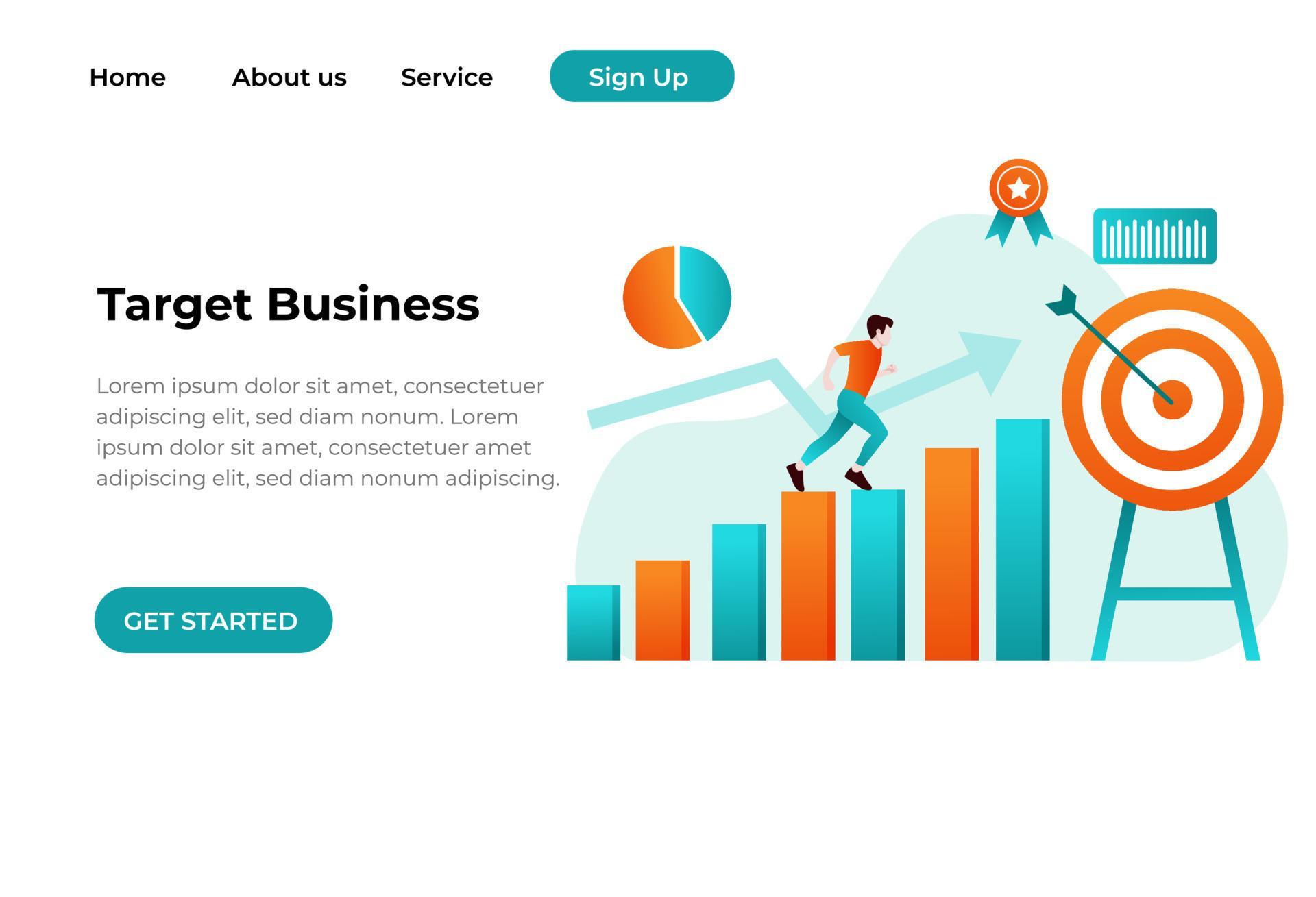 Businessman running up stairway to the target, Challenge, Trouble