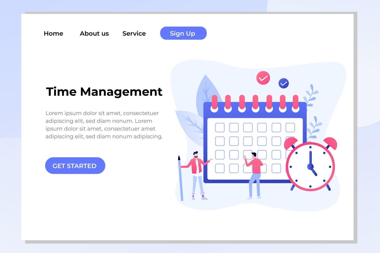 Unique Modern flat design concept of Time Management for website and mobile website. Landing page template. Easy to edit and customize. Vector illustration