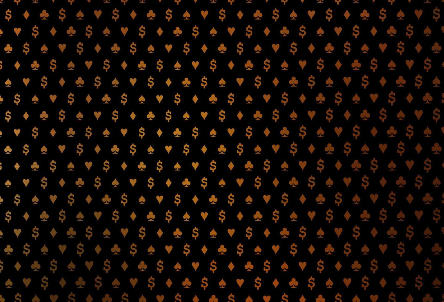 Dark yellow, orange vector texture with playing cards.