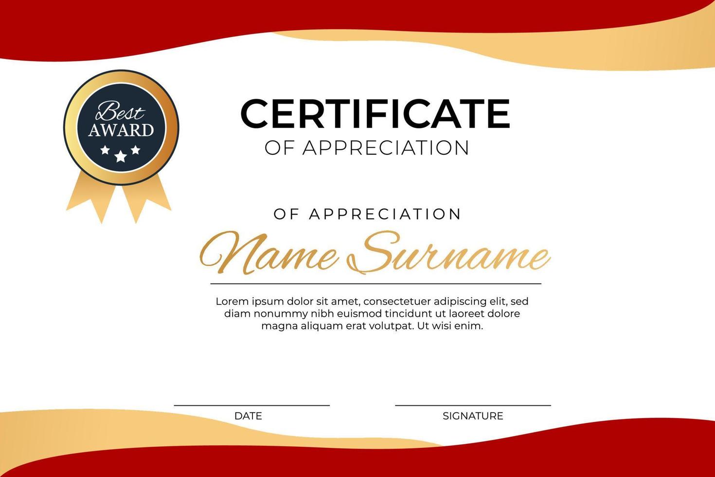 Creative Certificate of Achievement Award Template vector