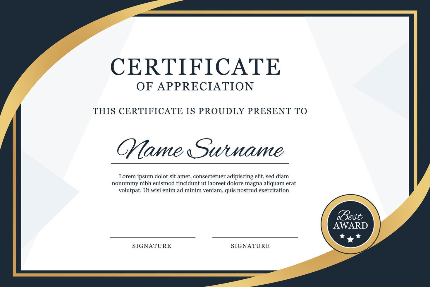 Creative Certificate of Achievement Award Template vector