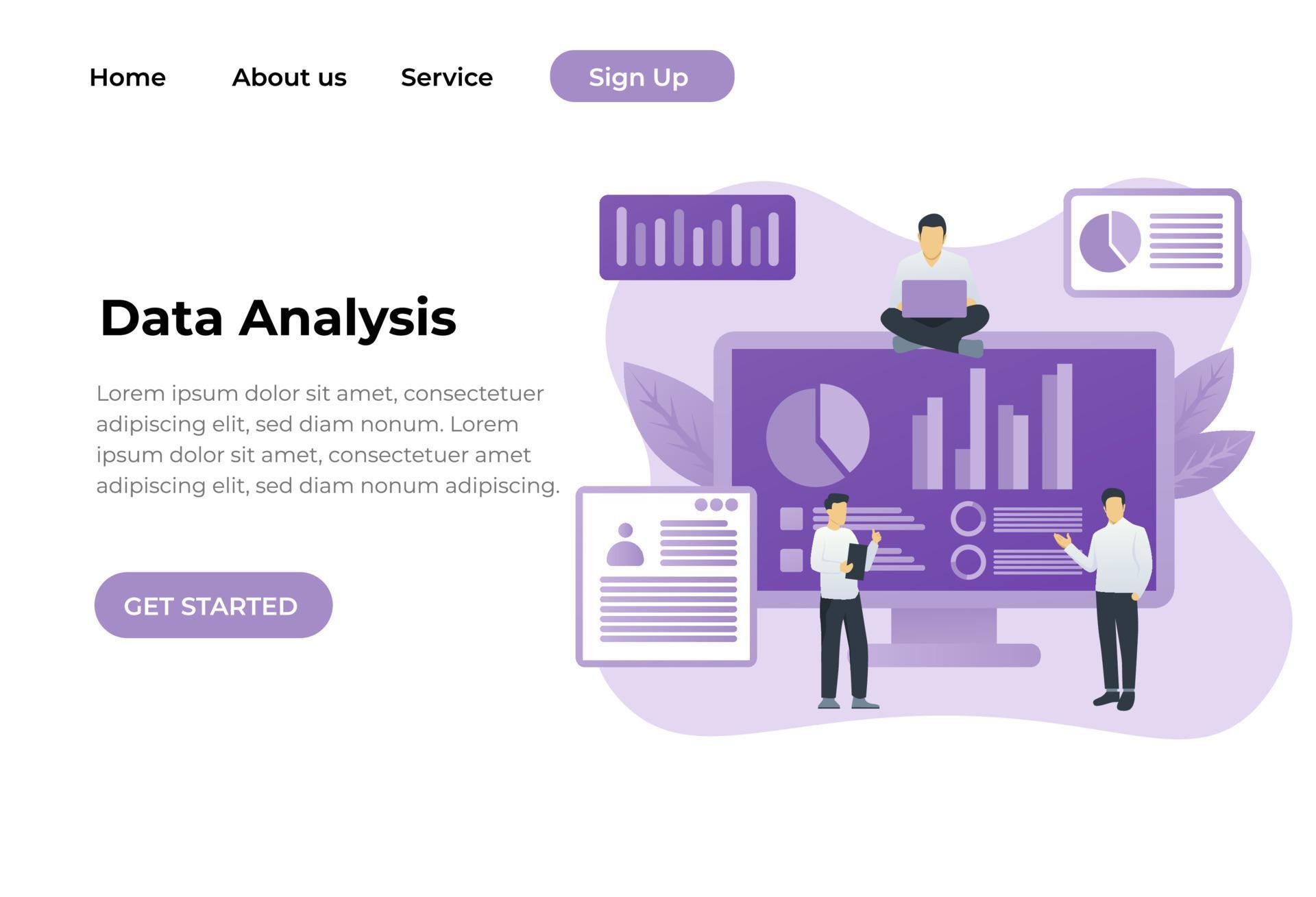Modern flat design concept Illustration of Data Analysis Landing page ...
