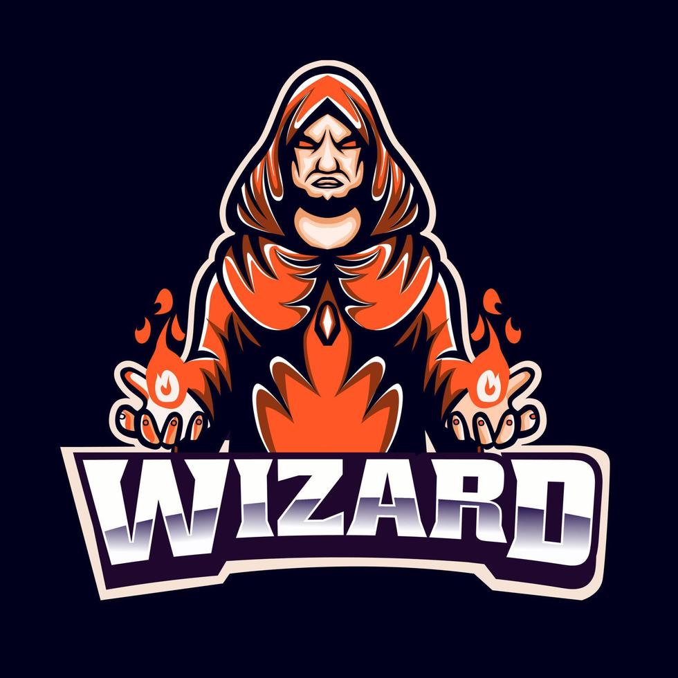 Wizard mascot logo template. easy to edit and customize vector