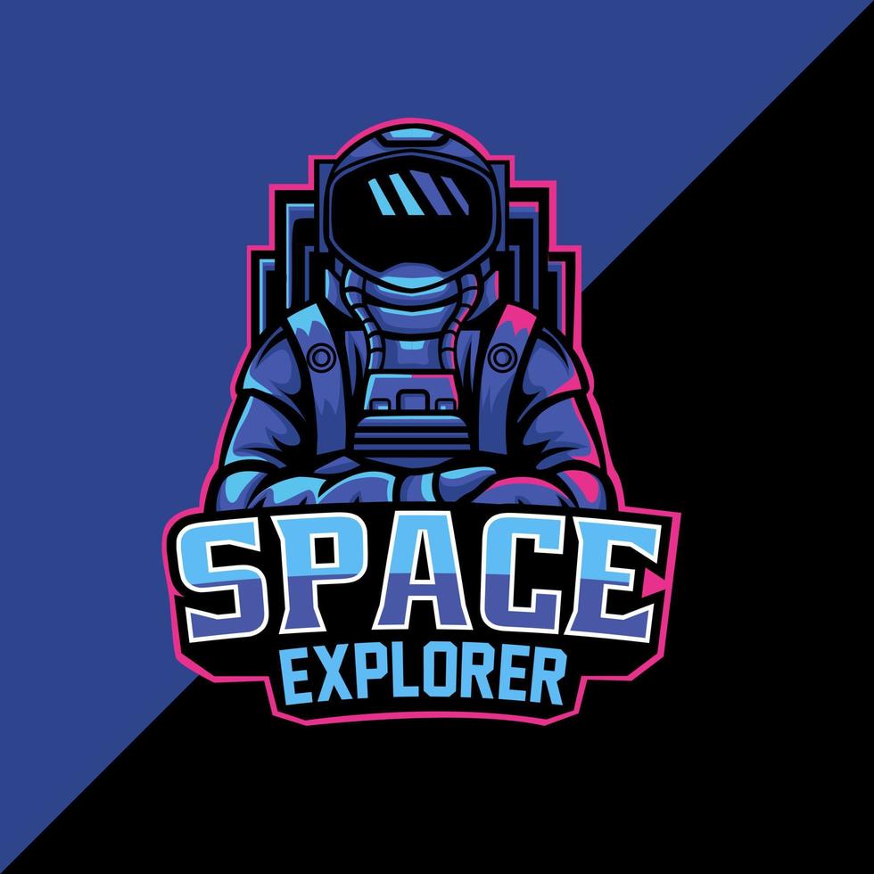 plantilla de logotipo de mascota de astronauta para equipo de esport, etc. fácil de editar y personalizar vector