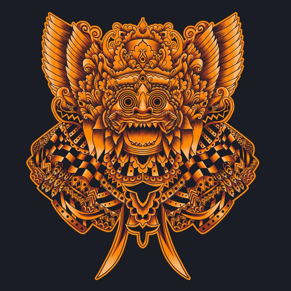 ilustración del rey de barong. fácil de editar y personalizar vector