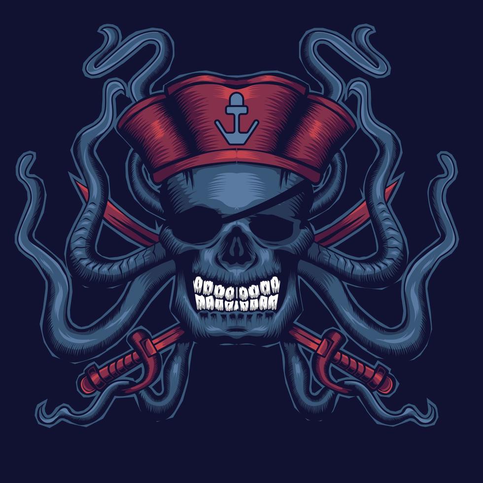 Caribbean skull illustration. vector
