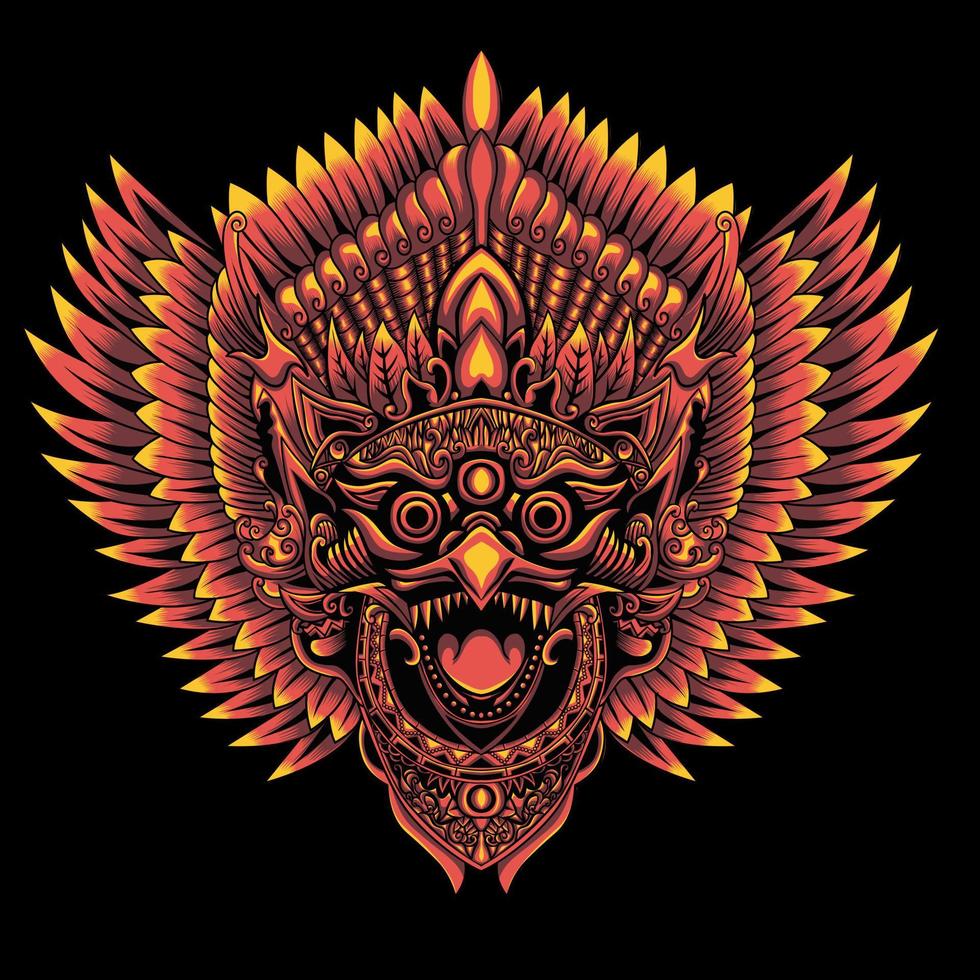 garuda jatayu balinese mask illustration vector