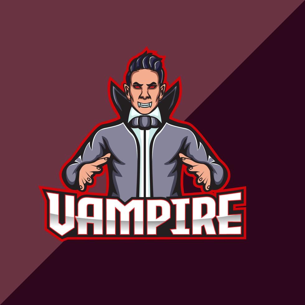 diseño de mascota del logotipo de esport de vampiros. vector