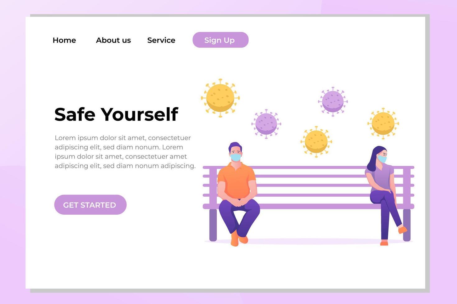 Unique Modern flat design concept of Social Distancing for website and mobile website. Landing page template. Easy to edit and customize. Vector illustration