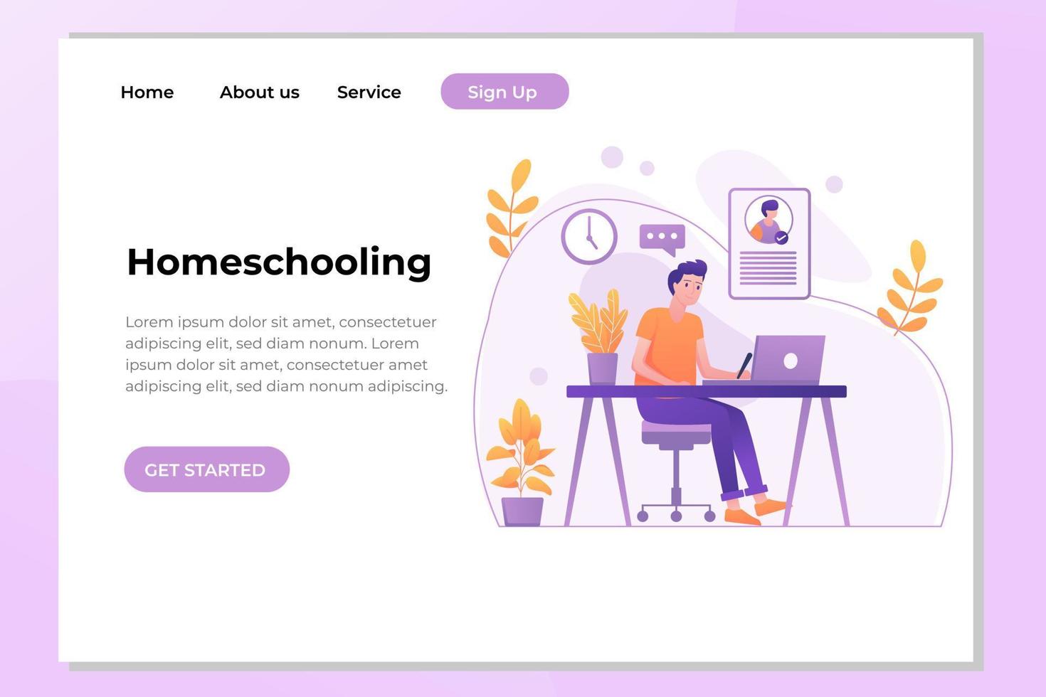 Unique Modern flat design concept of Online Learning for website and mobile website. Landing page template. Easy to edit and customize. Vector illustration