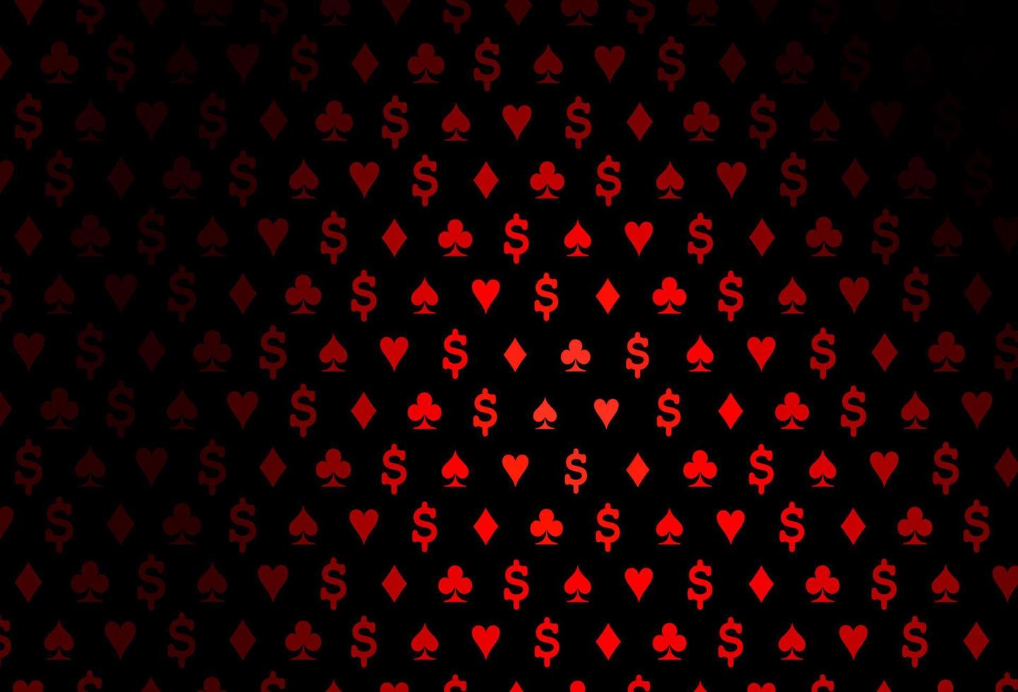 Fondo de vector rojo oscuro con signos de tarjetas.