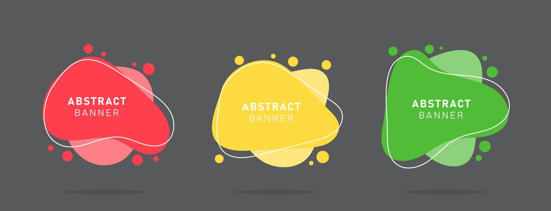 Set of modern flat abstract liquid blob banner vector