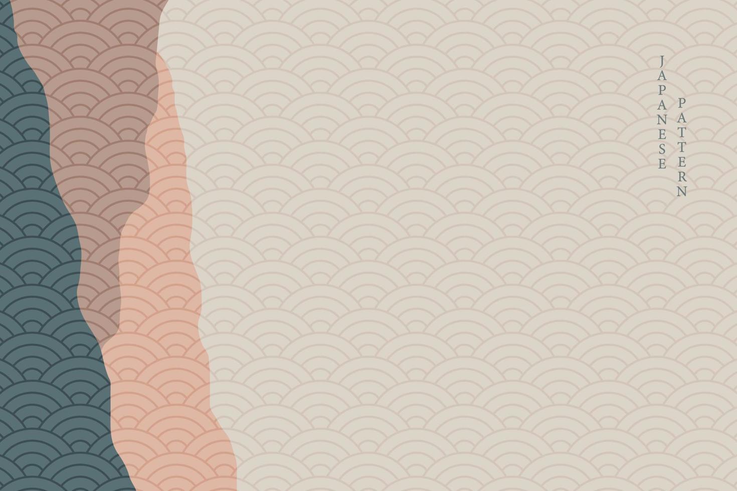 fondo de estilo ondulado abstracto con patrón japonés vector