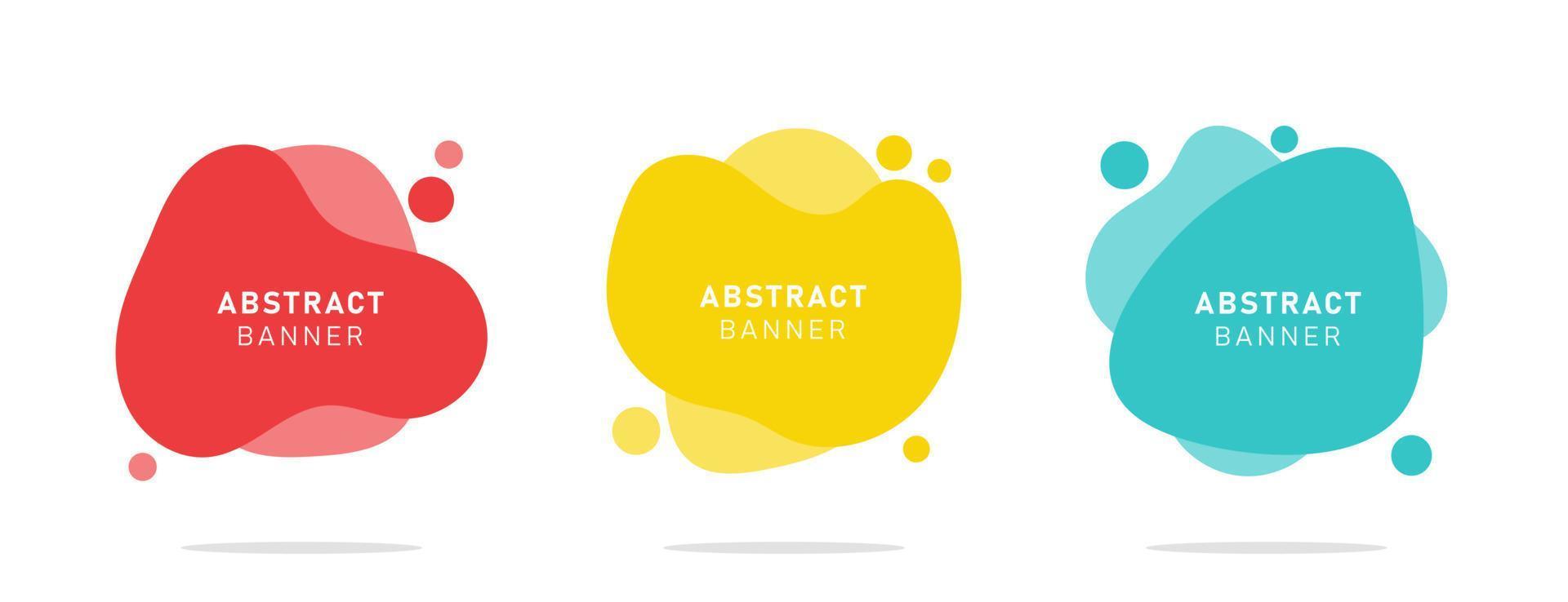 Set of modern flat abstract liquid blob banner vector