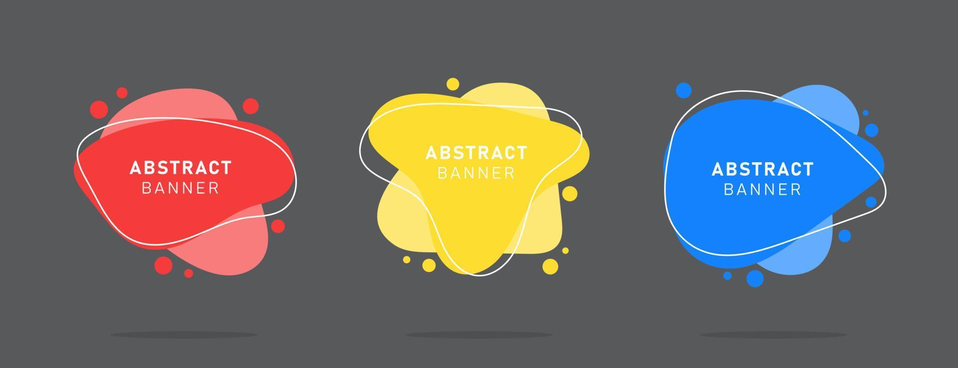 Set of modern flat abstract liquid blob banner vector