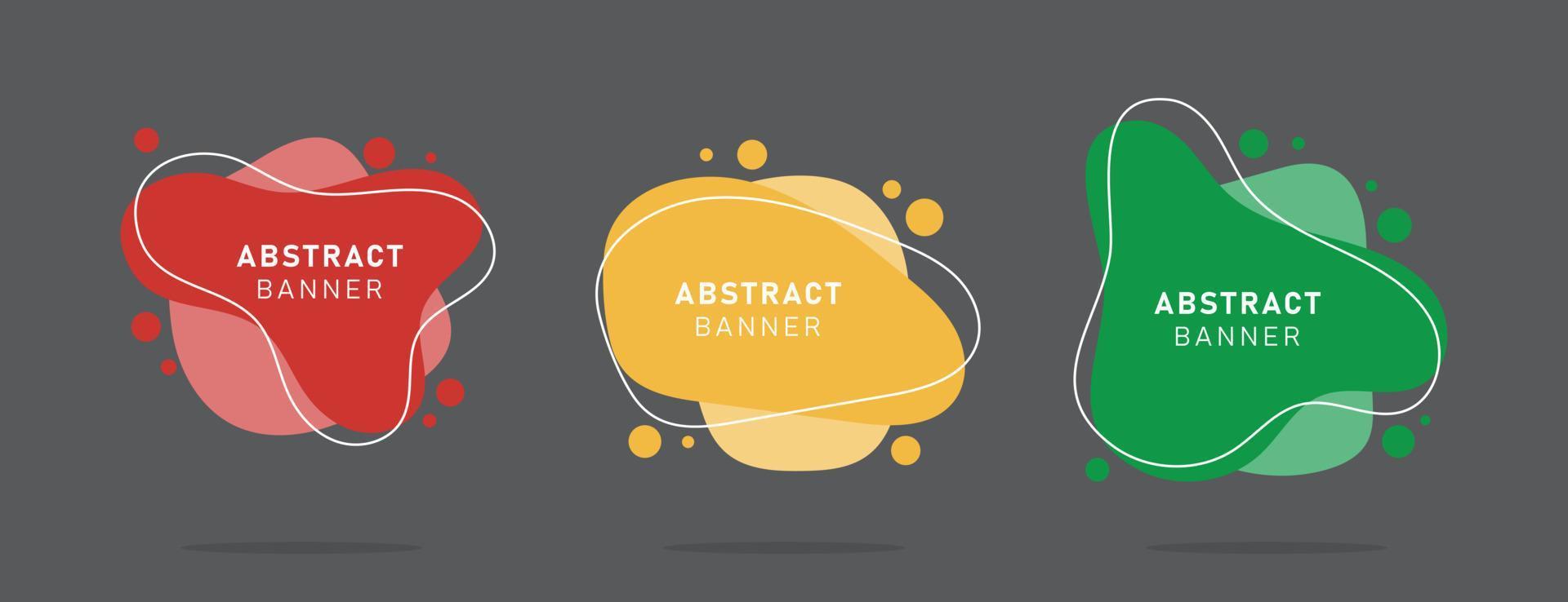 Set of modern flat abstract liquid blob banner vector