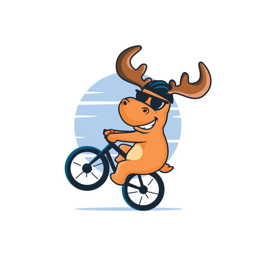 Sporty Moose Bike Smile vector