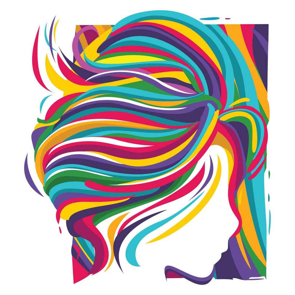 ilustración abstracta de vector de mujer colorida