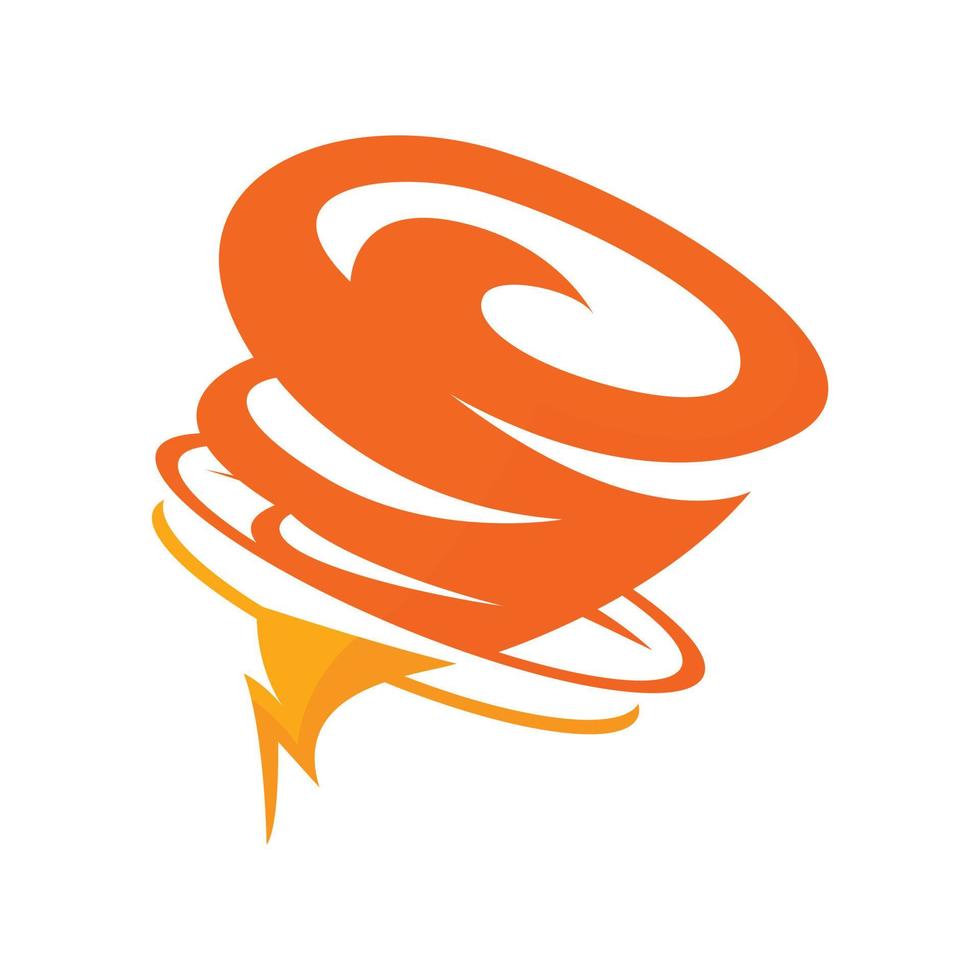 Tornado vector logo icon with orange color