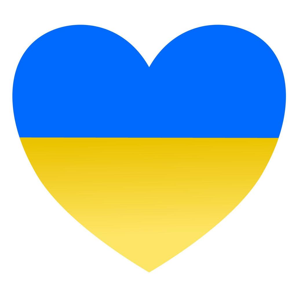 Heart shape Ukraine flag. vector