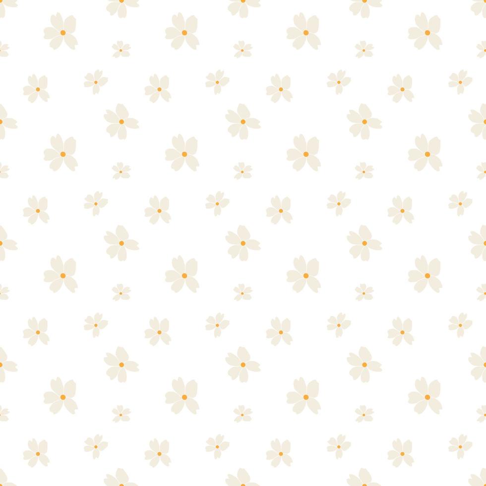 seamless white flower pattern on white background vector
