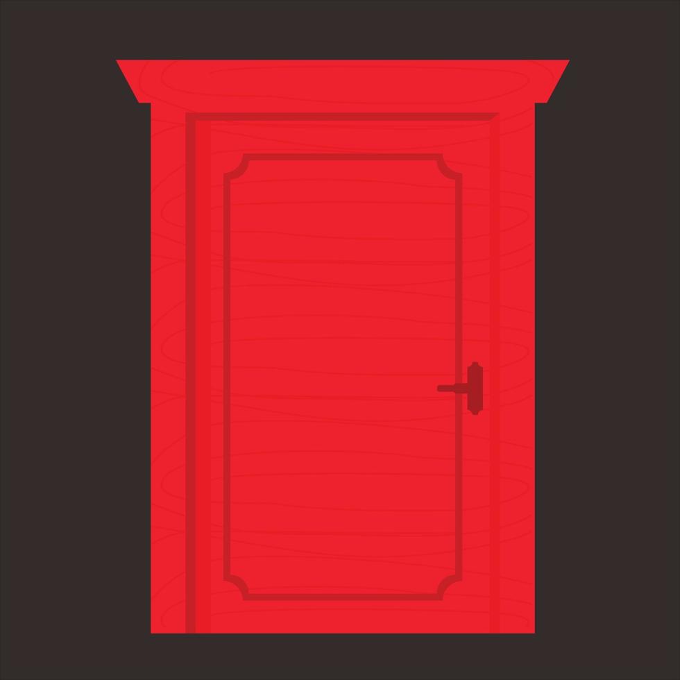 wooden red door vector illustration