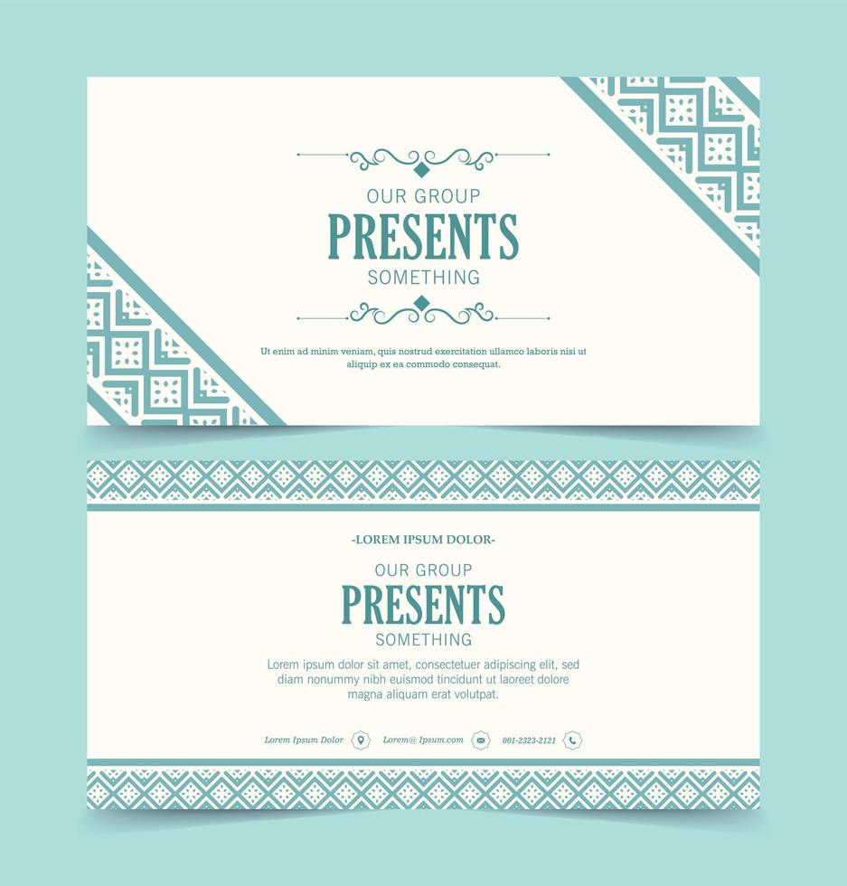 Elegant border pattern business card design vector