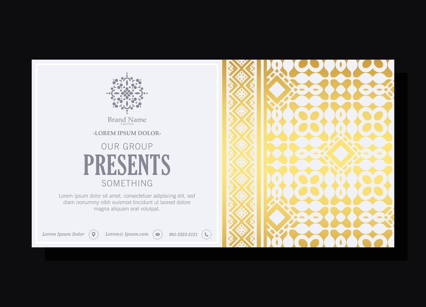 Luxury business card template with Ornaments design vector